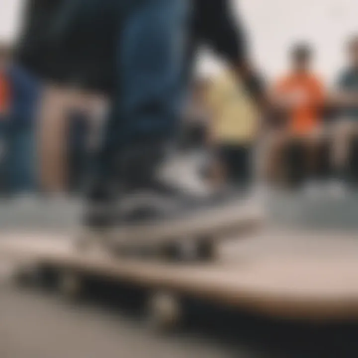 Group of skateboarders discussing their experiences wearing Vans Cushion Shoes.