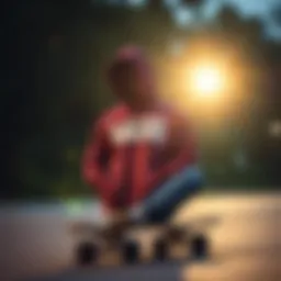 A stylish Vans hoodie displayed on a skateboard.