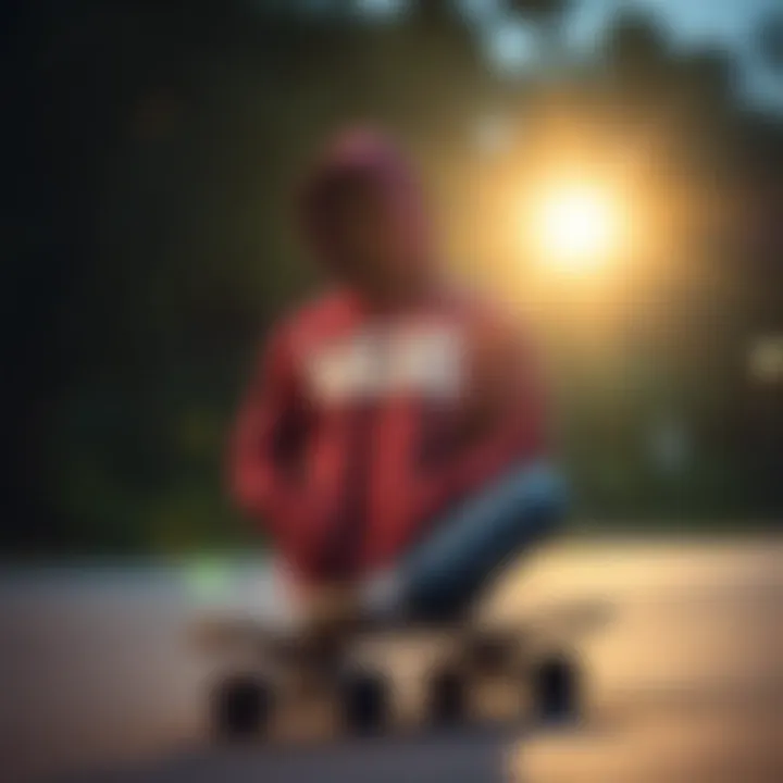 Stylish Vans Hoodie on Skateboard A stylish Vans hoodie displayed on a skateboard.