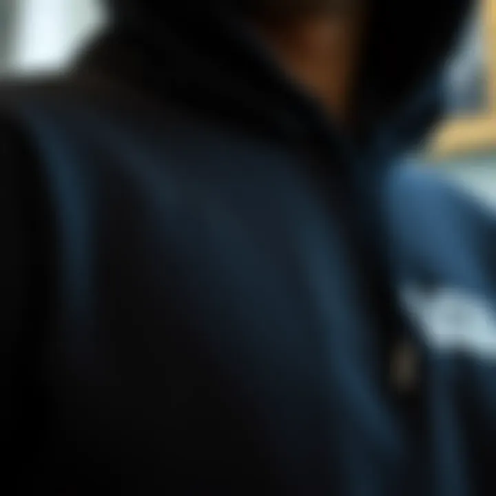 Quality Fabric Texture of Vans Hoodie Close-up of fabric texture of a Vans hoodie.