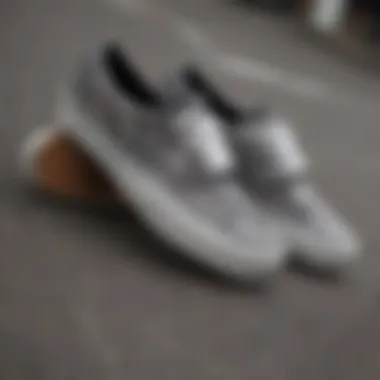Close-up of the intricate design patterns on Vans with thick soles
