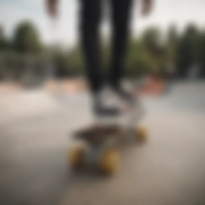 Vans shoes with thick soles showcased in a dynamic skate park environment