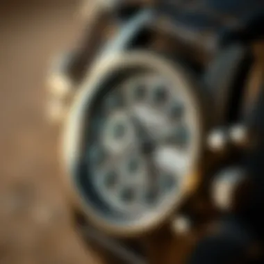 Intricate details of a unique watch design Close-up of a unique watch design