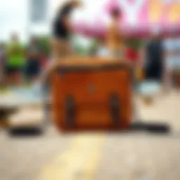 Stylish festival crossbody bag displayed outdoors