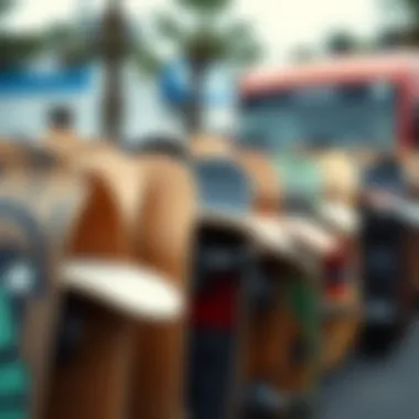 Diverse Skateboard Options Various types of skateboards lined up