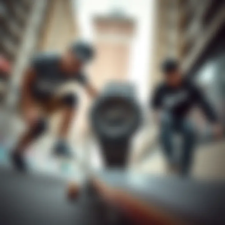 G-Shock Analog in an urban skateboarding setting