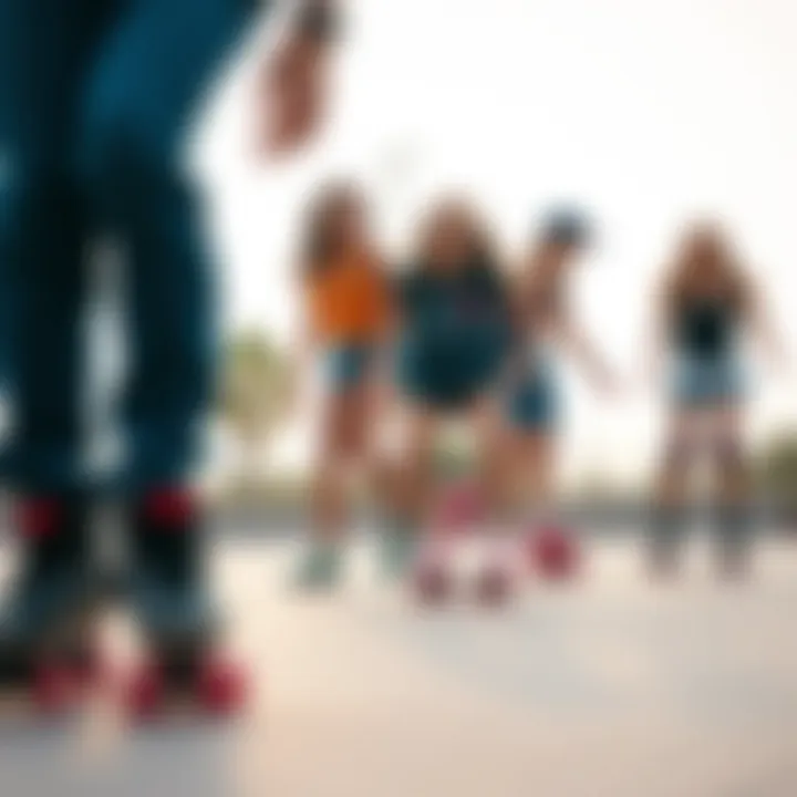 Group of Heelys enthusiasts enjoying a skate session