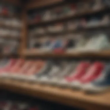 A historical display of Converse Chuck All Star sneakers in a skate shop