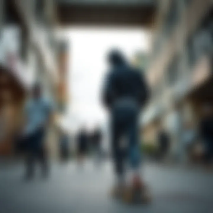 Skateboarders wearing Hydro Moc in an urban setting.