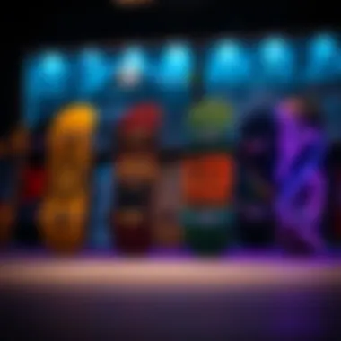 Different styles of skateboard designs enhanced with LED lighting