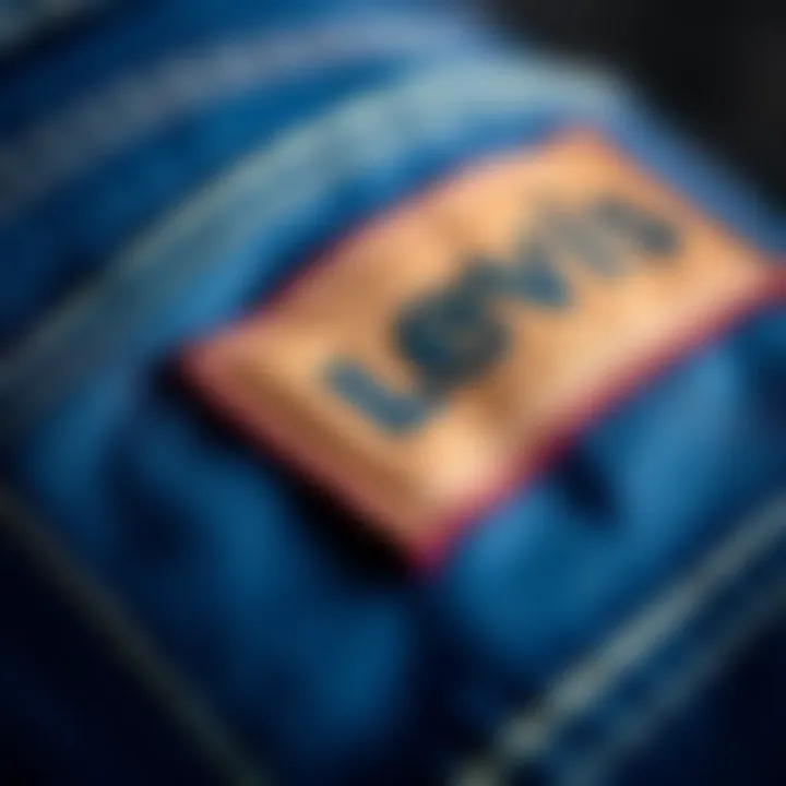 Close-up of Levi Hi Ball Jeans fabric texture