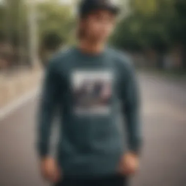 Premium Material Long Sleeve Tee for Skateboarding High-quality materials used in graphic tees