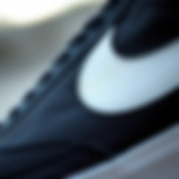 Detailed view of the shoe's textured materials and craftsmanship