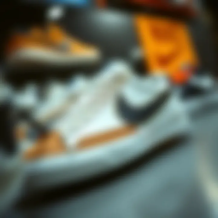 Nike Blazers with customization options on display