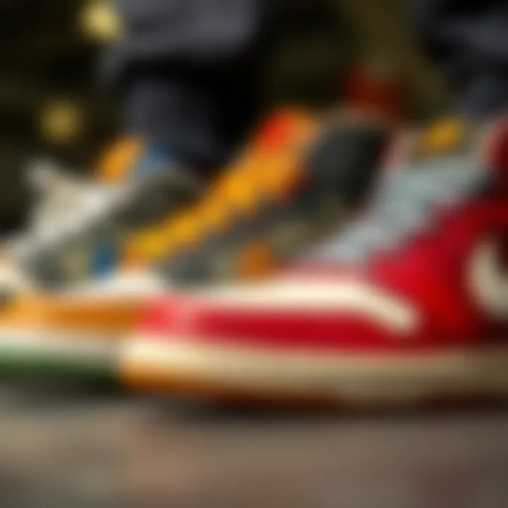 Highlighting Individuality: Nike's Skate Shoe Collection Close-up of unique Nike skate shoes reflecting personal style