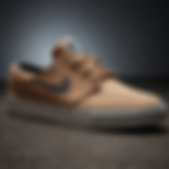 Close-up view of Nike Janoski showcasing its unique design features