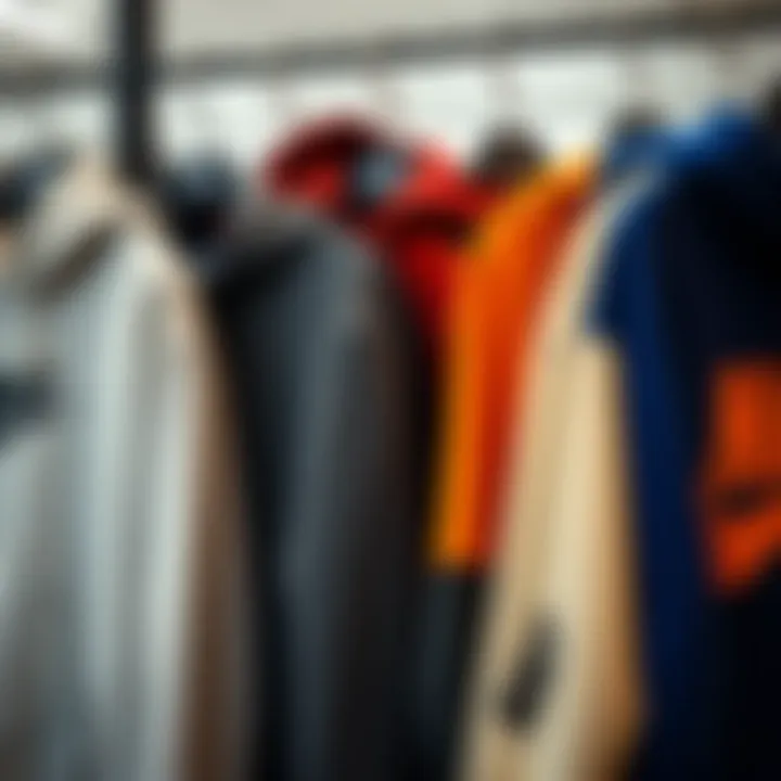 Diverse Styles of Nike NSW Fleece Hoodies Various styles of Nike NSW fleece hoodies displayed on hangers