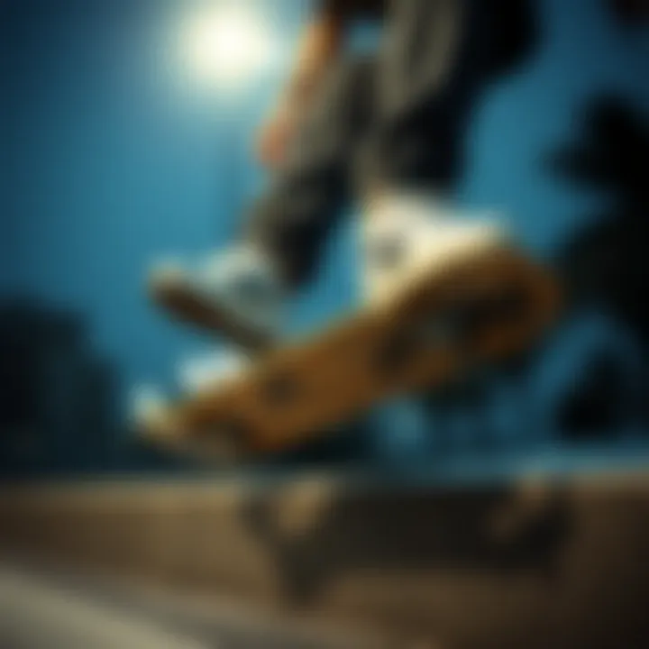 Skateboarder performing tricks wearing Nike Pro shoes