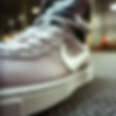 Close-up view of Nike Pro shoe technology and materials