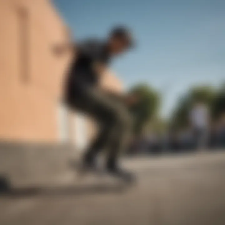 Skateboarder wearing Nike SB Cargo Pants during action