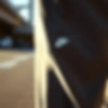 Close-up of the fabric and stitching of Nike Team Sweatpants