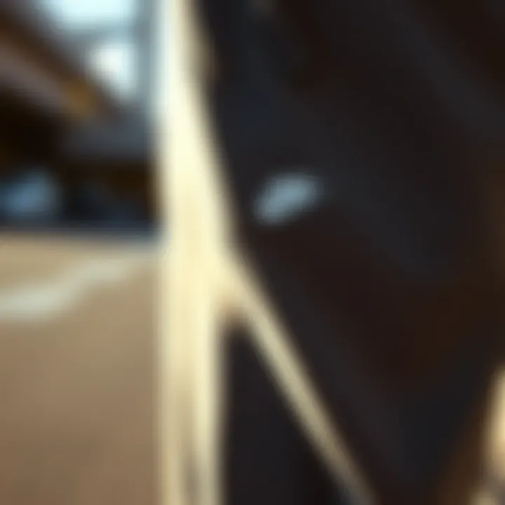 Close-up of the fabric and stitching of Nike Team Sweatpants