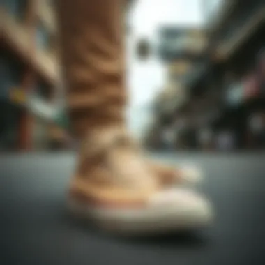 Styling options for Nude Converse High Tops in urban fashion