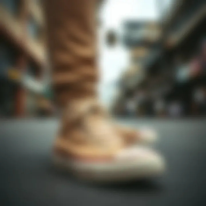 Styling options for Nude Converse High Tops in urban fashion