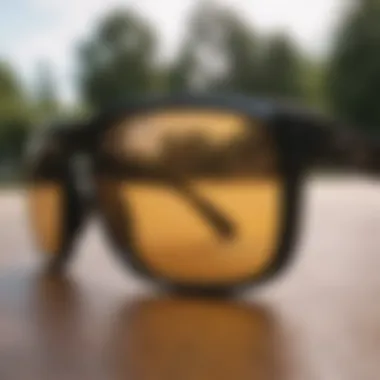 Oakley Holbrook Lens Technology Close-up of Oakley Holbrook lens technology showcasing clarity and design