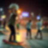 Vibrant skate park filled with skateboarders showcasing tricks