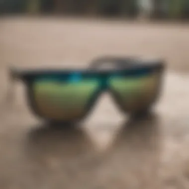 Close-up of polarized lens technology in Pit Viper sunglasses