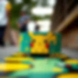 Colorful Pokemon-themed grip tape design featuring Pikachu