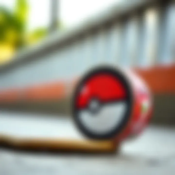 Creative design of grip tape featuring a Pokeball pattern