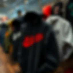 Stylish hoodie display in a store