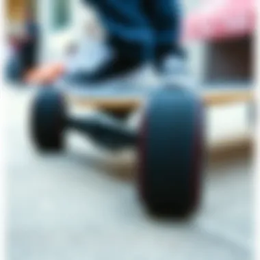 Close-up of Raptor Skateboard's unique design features