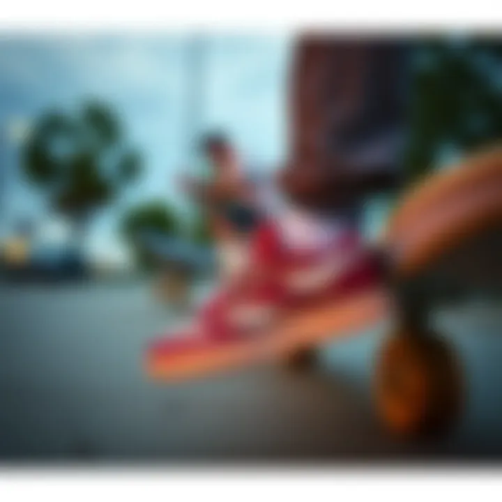 Reebok Club 70 integrated within a skateboarding scene