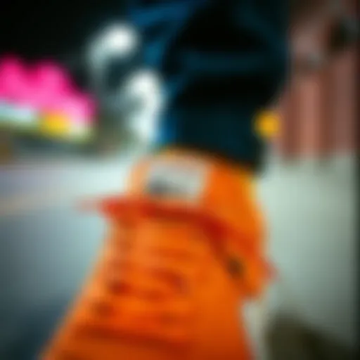 Close-up of the Reebok Club C Orange showcasing its unique color and texture