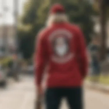 Stylish Santa Cruz long sleeve shirt displayed on a skateboard