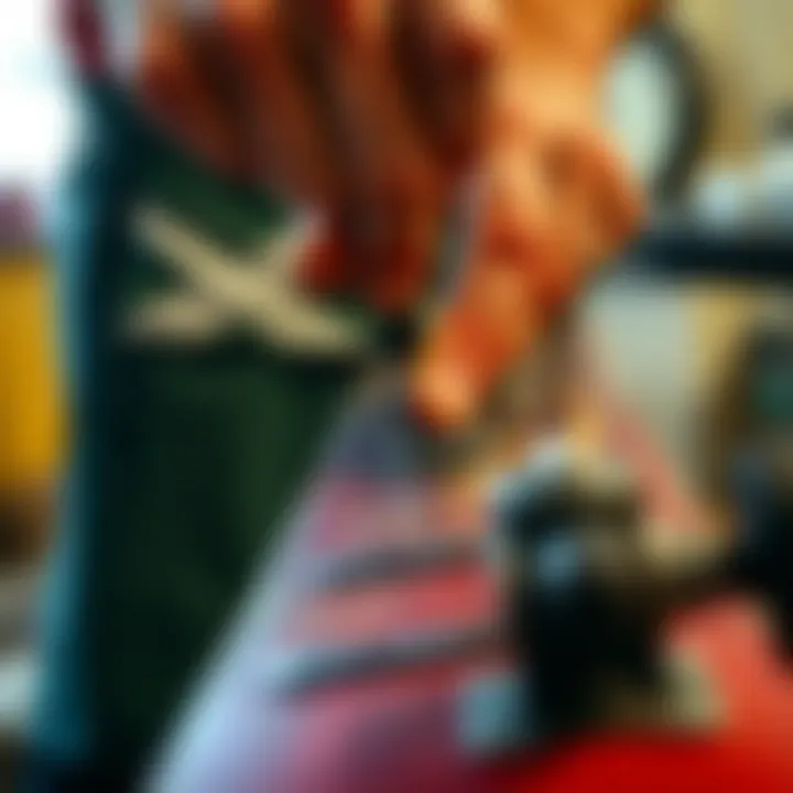 Aligning Blades for Optimal Sharpening Skate blades being aligned for proper sharpening