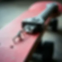 Close-up view of a sharpening tool used for skate blades