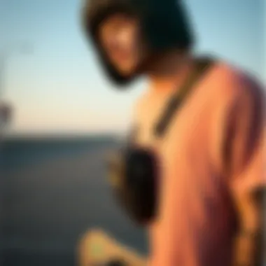 Practical Crossbody for Skate Culture Skateboarder wearing a functional crossbody bag
