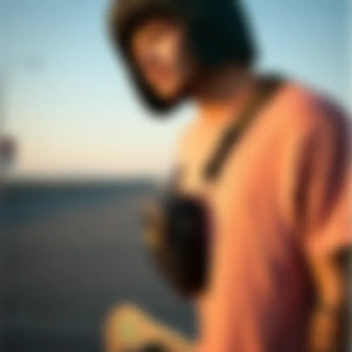 Practical Crossbody for Skate Culture Skateboarder wearing a functional crossbody bag