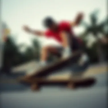 Skateboarder performing tricks while wearing Vans sneakers