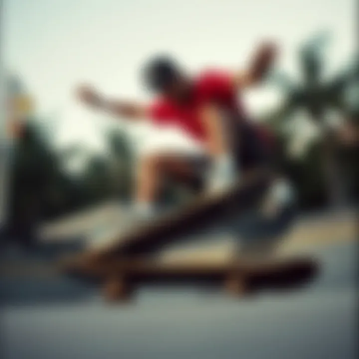 Skateboarder performing tricks while wearing Vans sneakers