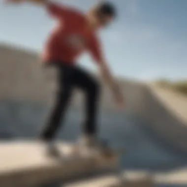 Skateboarder wearing Oakley Ridgeline sunglasses during a session