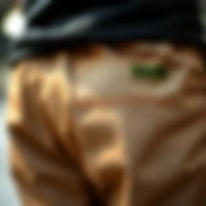 Close-up of 33x30 pants showcasing material and stitching