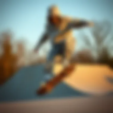 Skater Performing Tricks in Head Sweatpants Skater performing tricks while wearing stylish head sweatpants