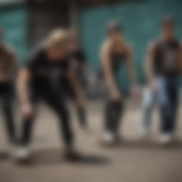 Group of skaters embodying the macho culture with Pit Viper sunglasses