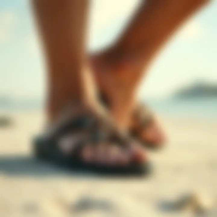 Sperry Santa Cruz sandals in a beach setting, highlighting their versatility