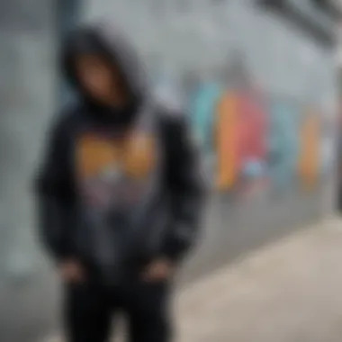 An artistic representation of the Members Only jacket against a graffiti backdrop